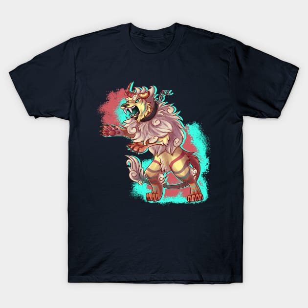 Colorful Circus Tiger T-Shirt by pepperishstudio